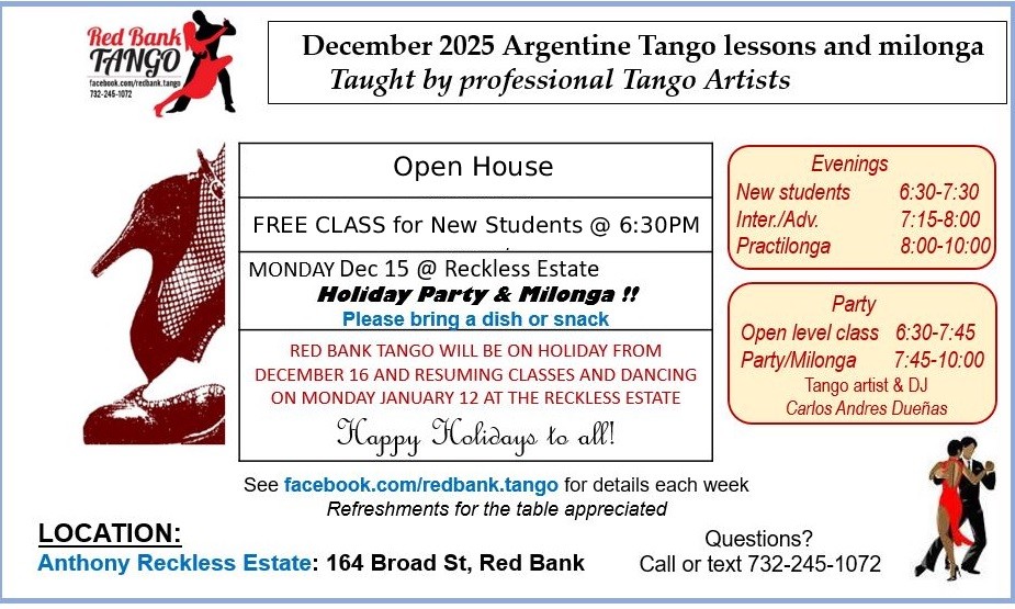 Dec 15 tango open house in red bank nj