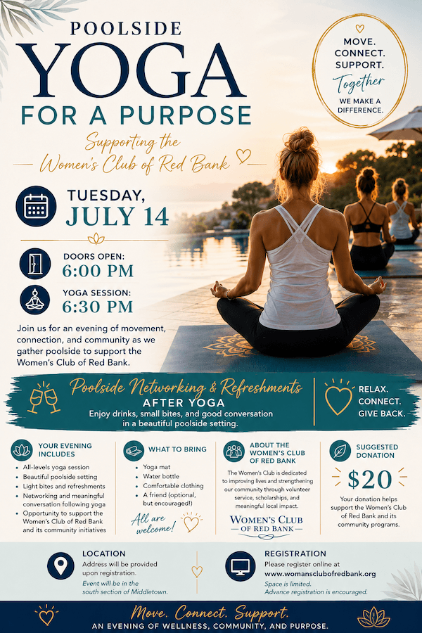 Poolside Yoga for a Purpose: July Member Gathering